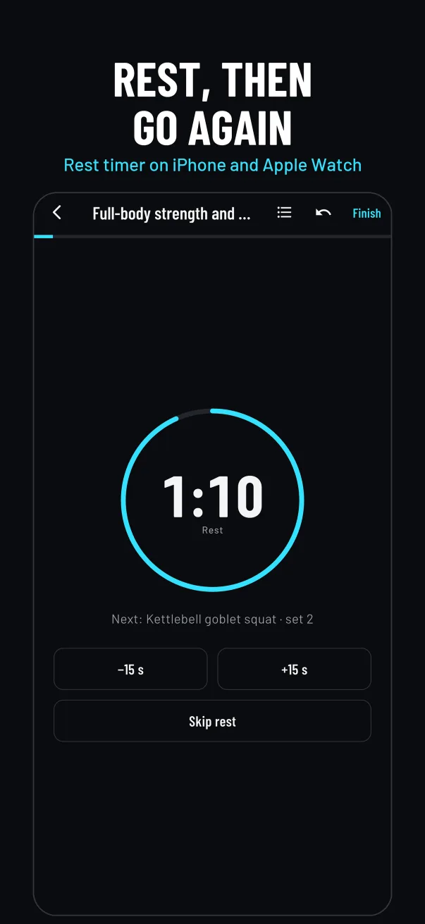 Rest timer between sets